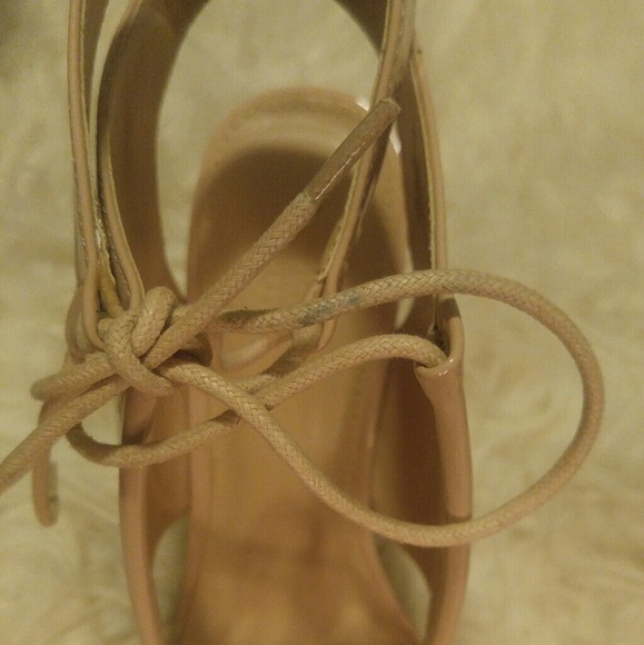 Metallic Lace Up Heels - Picture 4 of 4